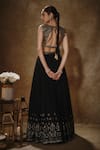 Shop_Renee label_Black Viscose Georgette, Net Embroidery, Tarini Lehenga Set With Dupatta _at_Aza_Fashions
