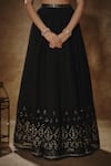 Renee label_Black Viscose Georgette, Net Embroidery, Tarini Lehenga Set With Dupatta _Online_at_Aza_Fashions