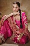 Renee label_Pink Viscose Georgette, Silk, Tissue Embroidery, Amaya Kurta Salwar Set _at_Aza_Fashions