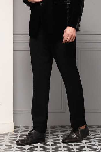 Buy_Soniya G_Black Velvet Sequins, Zari Velour Embellished Blazer Set _Online_at_Aza_Fashions