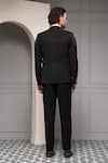 Shop_Soniya G_Black Suiting, Cotton, Satin Noir Eclipse Embellished Tuxedo Premium Fabric Set _at_Aza_Fashions