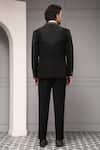 Soniya G_Black Suiting Classic Noir Vestiaire Premium Fabric Tuxedo And Waistcoat Set _Online_at_Aza_Fashions