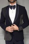 Shop_Soniya G_Navy Suiting, Cotton, Satin Beads, Midnight Marquis Embellished Tuxedo Set 