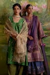 Naaz By Noor_Purple Chanderi, Tissue, Organza Embroidery, Jor Baagh Jamun Kurta Sharara Set _Online