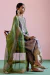 Shop_Naaz By Noor_Gold Organza, Tissue, Chanderi Embroidery, Pearls, Zari Jor Baagh Kurta Set _Online_at_Aza_Fashions