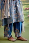 Naaz By Noor_Blue Chanderi, Tissue, Organza Embroidery, Zari, Tassels Jor Baagh Kurta Set _Online_at_Aza_Fashions