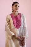 Buy_Naaz By Noor_Pink Tissue, Chanderi, Organza Embroidery, Pearls, Zari Jor Baagh Kurta Set 