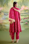 Shop_Naaz By Noor_Pink Chanderi, Organza Embroidery, Sequins, Zari, Jor Baagh Rani Anarkali Set _at_Aza_Fashions