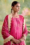 Buy_Naaz By Noor_Pink Chanderi, Organza Embroidery, Sequins, Zari, Jor Baagh Rani Anarkali Set 