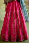 Shop_Naaz By Noor_Beige Chanderi, Organza Embroidery, Sequins Jor Baagh Rani Pink Lehenga Set 