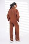 Shop_The Episode_Brown Fleece, Cotton Studs High Unbothered Embellished Sweatshirt And Pant Set _at_Aza_Fashions