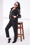 The Episode_Black Fleece, Cotton Studs Collared Iconic Sweatshirt And Pant Set _Online_at_Aza_Fashions
