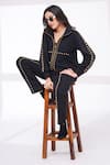 Buy_The Episode_Black Fleece, Cotton Studs Collared Iconic Sweatshirt And Pant Set _Online_at_Aza_Fashions