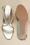Shop_Sana K luxurious Footwear_Gold Criss Cross Wedges _at_Aza_Fashions
