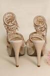 Shop_Sana K luxurious Footwear_Gold Beads, Stones Glitz Springs Letoes Pencil Heels _Online_at_Aza_Fashions