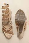 Shop_Sana K luxurious Footwear_Gold Beads, Stones Glitz Springs Letoes Pencil Heels _at_Aza_Fashions