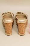 Buy_Sana K luxurious Footwear_Beige Brooches Cross Strap Wedges _Online_at_Aza_Fashions