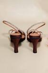 Buy_Sana K luxurious Footwear_Brown Rhinestones Berry Rose Pencil Heels _Online_at_Aza_Fashions