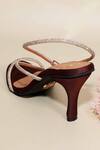Shop_Sana K luxurious Footwear_Brown Rhinestones Berry Rose Pencil Heels _Online_at_Aza_Fashions