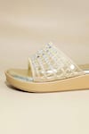 Buy_Sana K luxurious Footwear_Gold Mirrors Wedges _Online_at_Aza_Fashions