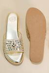 Shop_Sana K luxurious Footwear_Gold Mirrors Wedges _at_Aza_Fashions