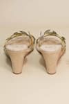 Sana K luxurious Footwear_Gold Leafy Half Wedges _Online_at_Aza_Fashions
