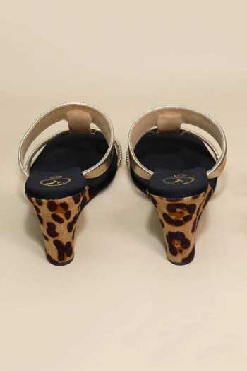 Buy_Sana K luxurious Footwear_Black Foil Printing Hani Half Wedges _Online_at_Aza_Fashions