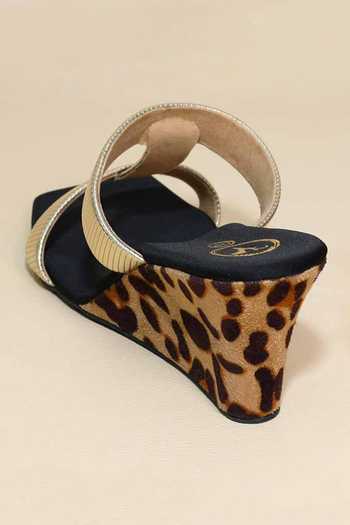 Shop_Sana K luxurious Footwear_Black Foil Printing Hani Half Wedges _Online_at_Aza_Fashions