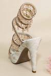 Sana K luxurious Footwear_Beige Beads, Stones, Crystals, Fringe Glitz Spring Letoes Pencil Heels _Online_at_Aza_Fashions