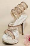 Buy_Sana K luxurious Footwear_Beige Beads, Stones, Crystals, Fringe Glitz Spring Letoes Pencil Heels _at_Aza_Fashions