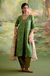 Buy_Naaz By Noor_Green Chanderi, Tissue, Organza Embroidery, Sequins, Zari Jor Baagh Kurta Set _at_Aza_Fashions