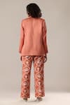 Shop_GOLDN_Orange Modal, Silk Printed Trouser And Blazer Set _at_Aza_Fashions