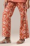 Buy_GOLDN_Orange Modal, Silk Printed Trouser And Blazer Set _Online_at_Aza_Fashions