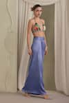 Payal & Zinal_Green Silk Satin Hand-embroidered Bustier And Draped Skirt Set Mulberry _at_Aza_Fashions