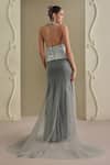 Shop_Payal & Zinal_Silver Net Sequins Halter Neck Embellished Blouse And Mermaid Skirt Set _at_Aza_Fashions