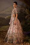 Buy_Samant Chauhan_Pink Silk Embroidery Sweetheart Neck Floral Cotton Lehenga Set _Online_at_Aza_Fashions