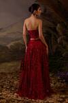 Buy_Samant Chauhan_Red Silk, Cotton, Organza Sequins, Zardozi Embroidered And Top & Skirt Set _Online_at_Aza_Fashions