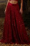 Samant Chauhan_Red Silk, Cotton, Organza Sequins, Zardozi Embroidered And Top & Skirt Set _at_Aza_Fashions