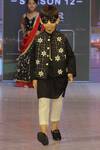 Buy_Yuvraani Jaipur_Black Silk, Cotton, Taffeta Stones, Sequins Hand Embroidered Jacket Set 