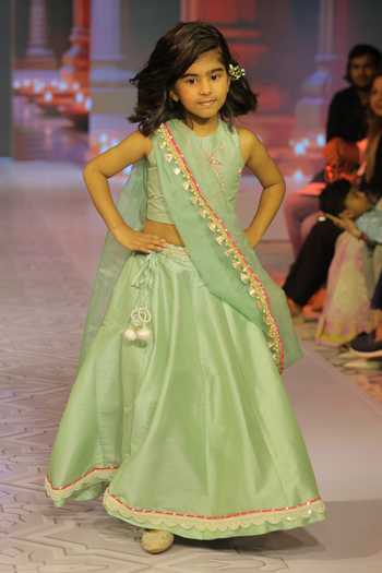 Yuvraani Jaipur_Net, Silk, Cotton Embroidery, Tassels Sage Green Lehenga Set _at_Aza_Fashions