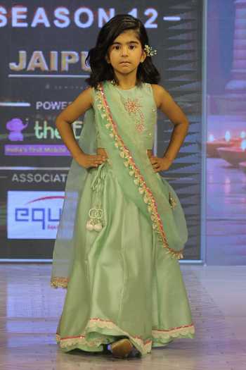 Buy_Yuvraani Jaipur_Net, Silk, Cotton Embroidery, Tassels Sage Green Lehenga Set _at_Aza_Fashions