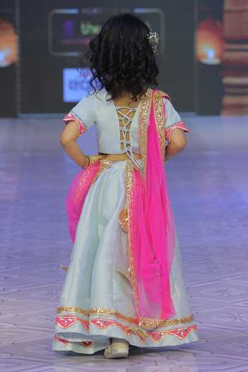 Shop_Yuvraani Jaipur_Pink Silk, Cotton, Net, Taffeta Embroidery, Zari Powder Blue Lehenga Set _at_Aza_Fashions