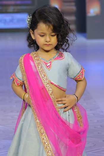 Buy_Yuvraani Jaipur_Pink Silk, Cotton, Net, Taffeta Embroidery, Zari Powder Blue Lehenga Set _Online_at_Aza_Fashions