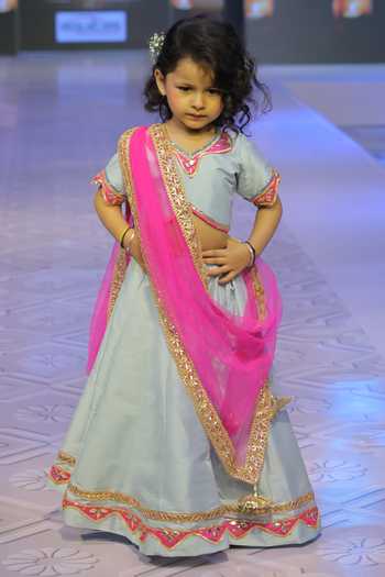 Shop_Yuvraani Jaipur_Pink Silk, Cotton, Net, Taffeta Embroidery, Zari Powder Blue Lehenga Set _Online_at_Aza_Fashions