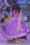 Shop_Yuvraani Jaipur_Purple Net, Silk, Cotton, Taffeta Zari, Sequins Embroidered Lehenga Set _at_Aza_Fashions