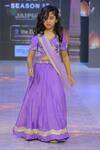 Yuvraani Jaipur_Purple Net, Silk, Cotton, Taffeta Zari, Sequins Embroidered Lehenga Set _at_Aza_Fashions