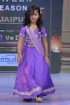 Yuvraani Jaipur_Purple Net, Silk, Cotton, Taffeta Zari, Sequins Embroidered Lehenga Set _Online