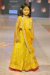 Buy_Yuvraani Jaipur_Yellow Silk, Net, Cotton Embroidery Lehenga Set 