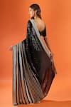 Nakul Sen_Black Sequins Round Neck Border Embroidered Saree With Blouse _Online_at_Aza_Fashions