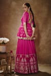 Shop_Renee label_Viscose Georgette, Organza Gota Patti, Sequins, Thread Peplum Kurta Lehenga Set _at_Aza_Fashions